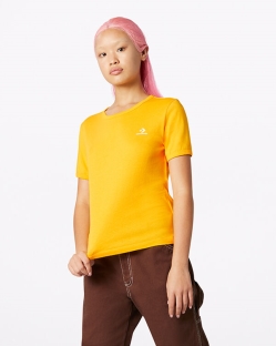Camisetas Converse Slim Para Mujer - Amarillo | Spain-8152